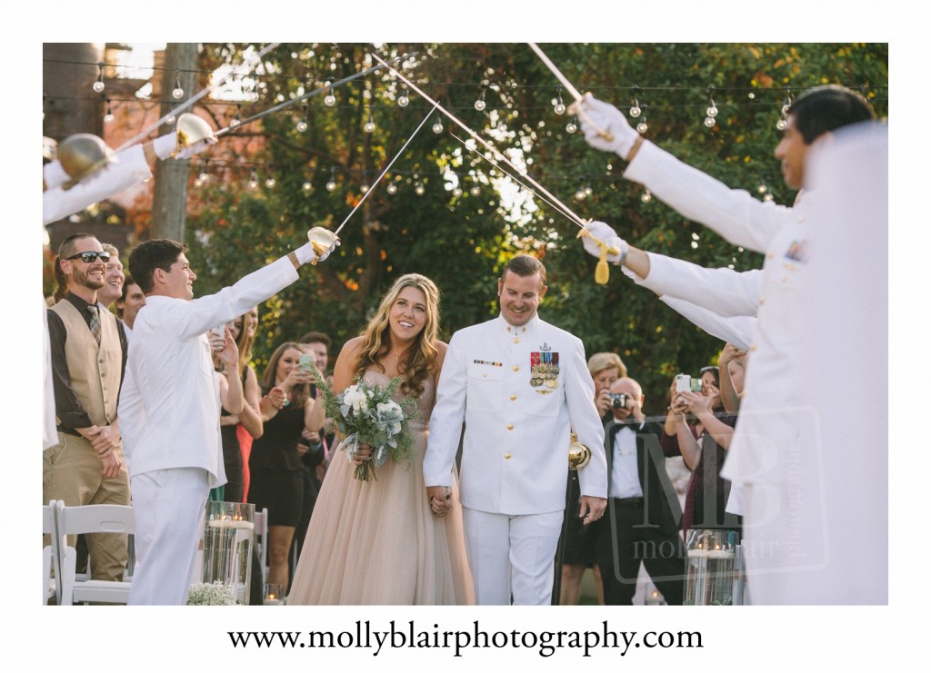 Navy Wedding Saber Arch