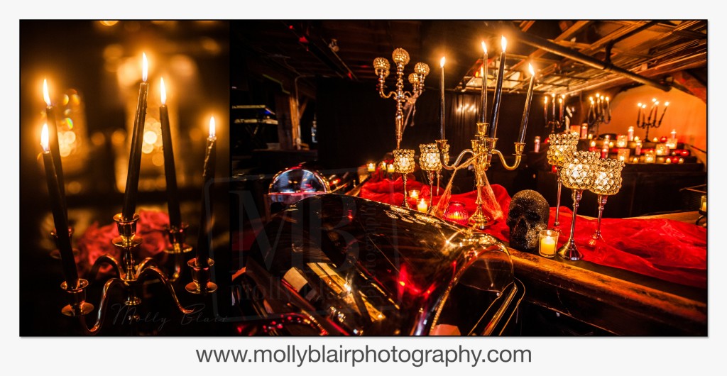 Dramatic and Theatrical Dark wedding in a night club