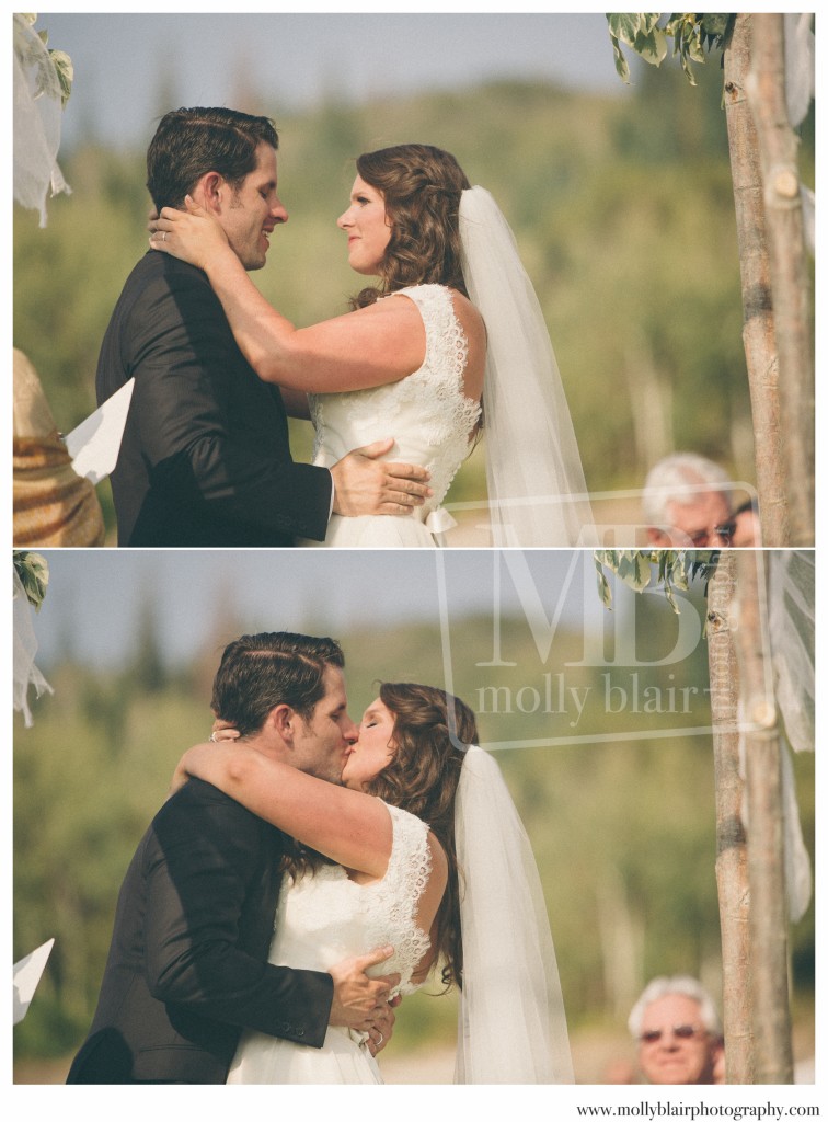 first-kiss-outdoor-wedding-ceremony-molly-blair-photography