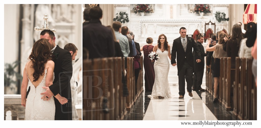 first-kiss-catholic-ceremony-basilica-immaculate-wedding-photographer
