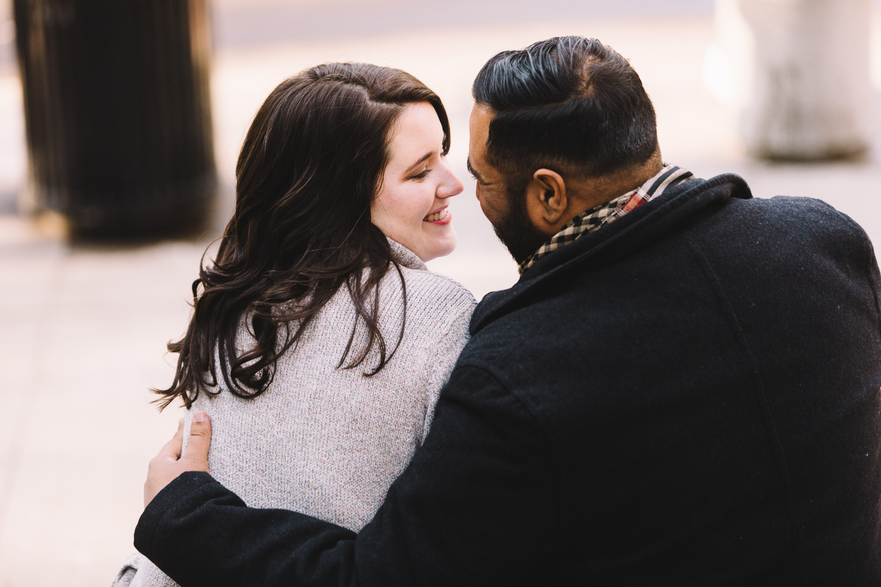 Downtown Seattle Harbor Steps Engagement