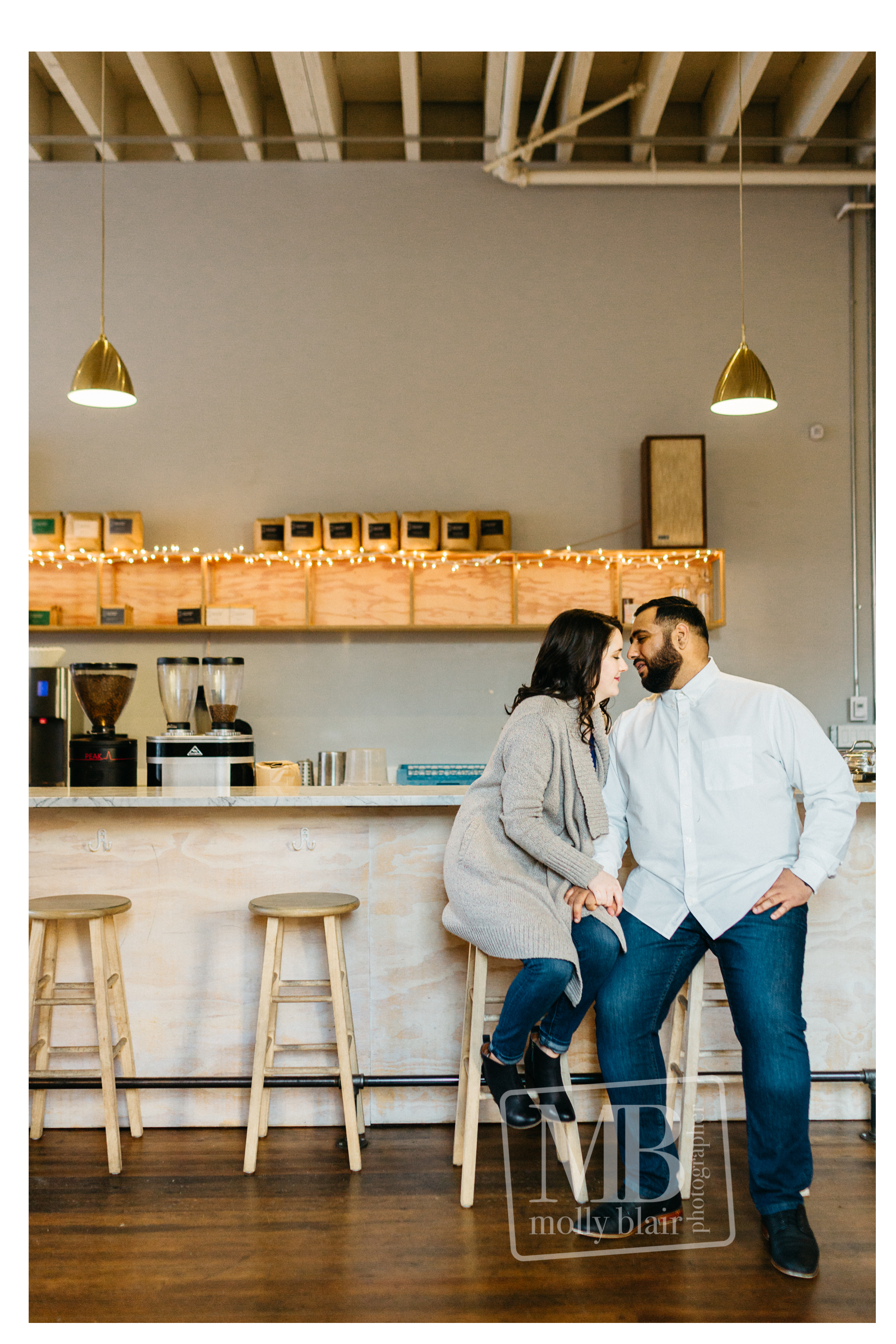 Elm Coffee Roasters Engagement Shoot by Molly Blair