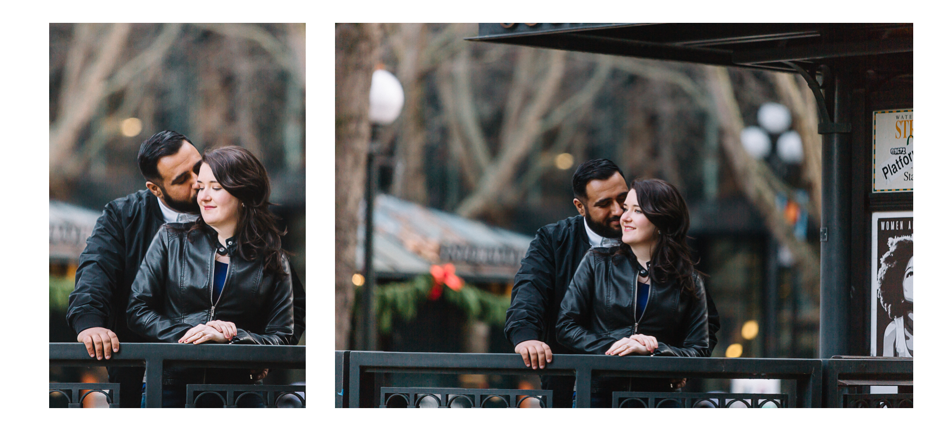 Engagement Session Downtown Seattle Occidental Park