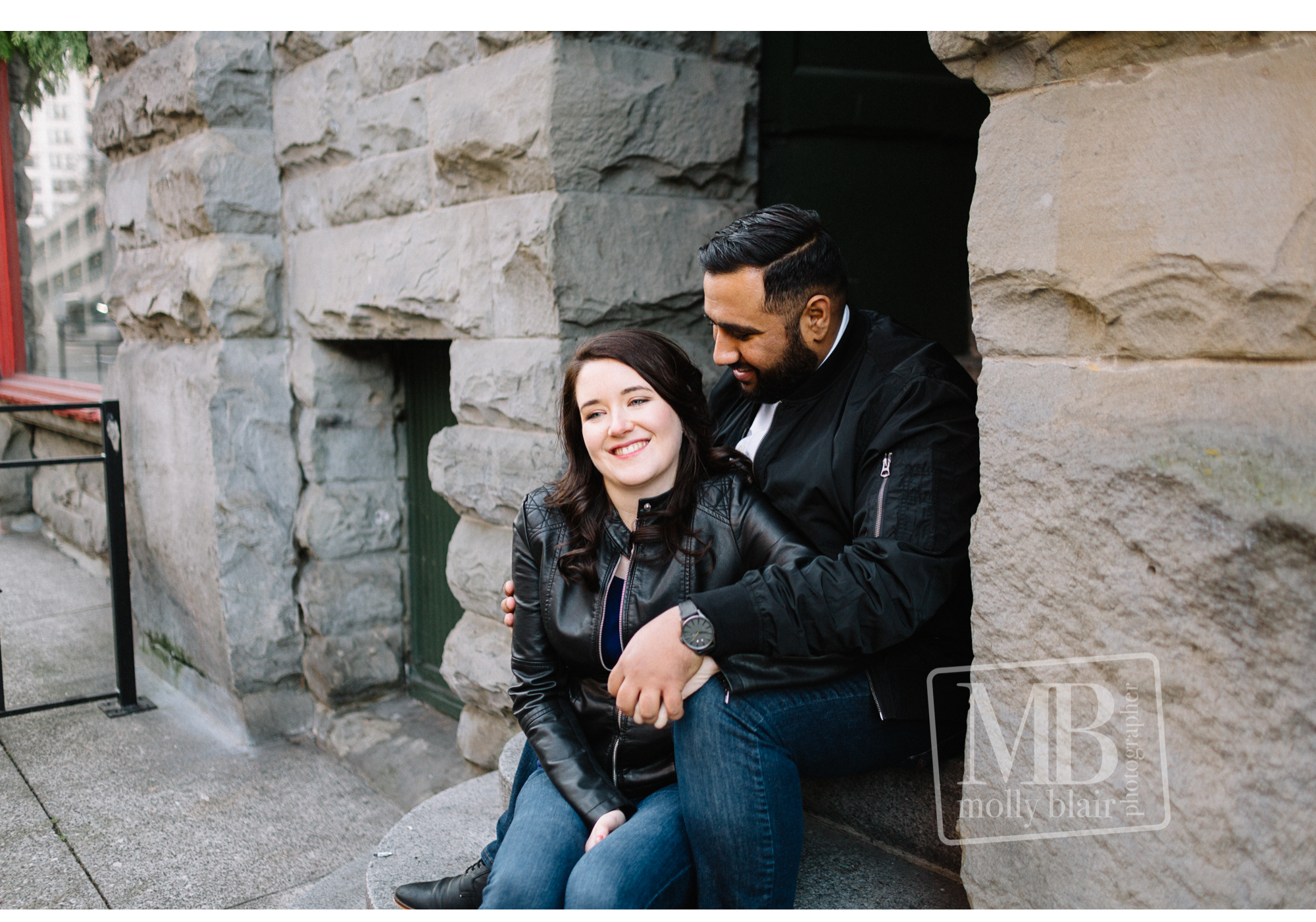 Occidental Square Engagement Session Seattle Washington Molly Blair