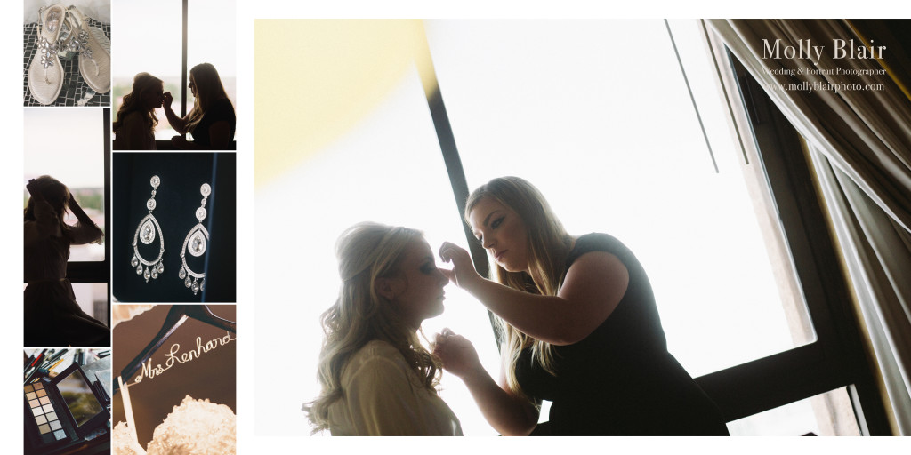 Bride getting ready in Hotel