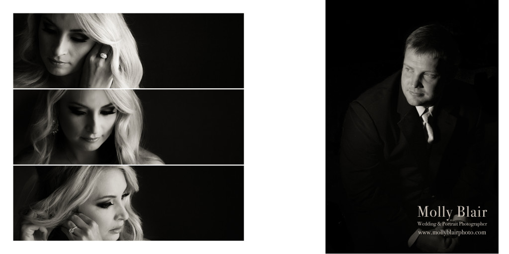 bride putting earring on