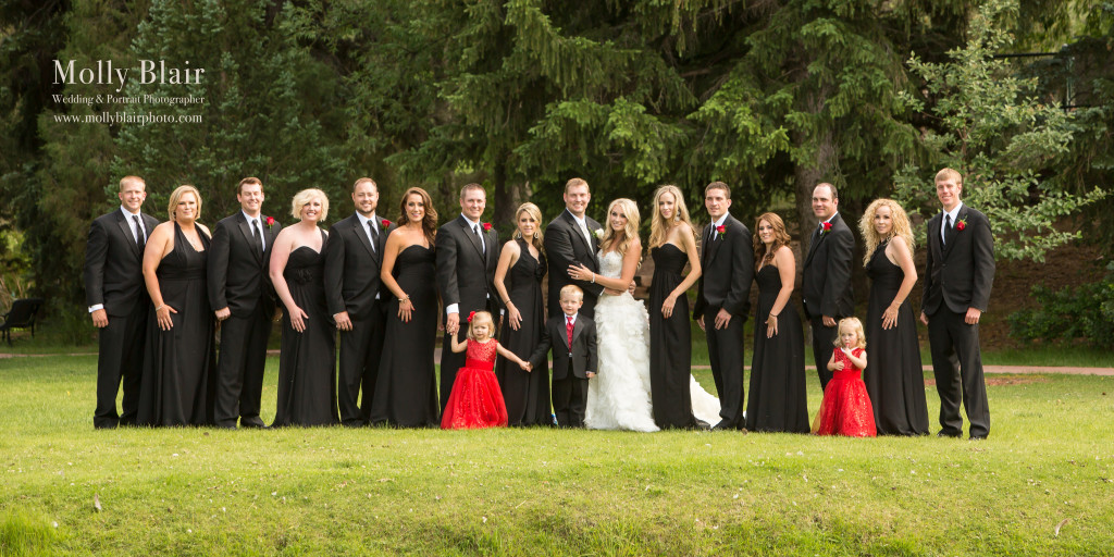 Large Bridal Party Wyoming Wedding