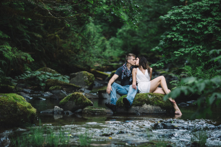 Sweet Creek Falls Oregon Engagement | Kate and Russell