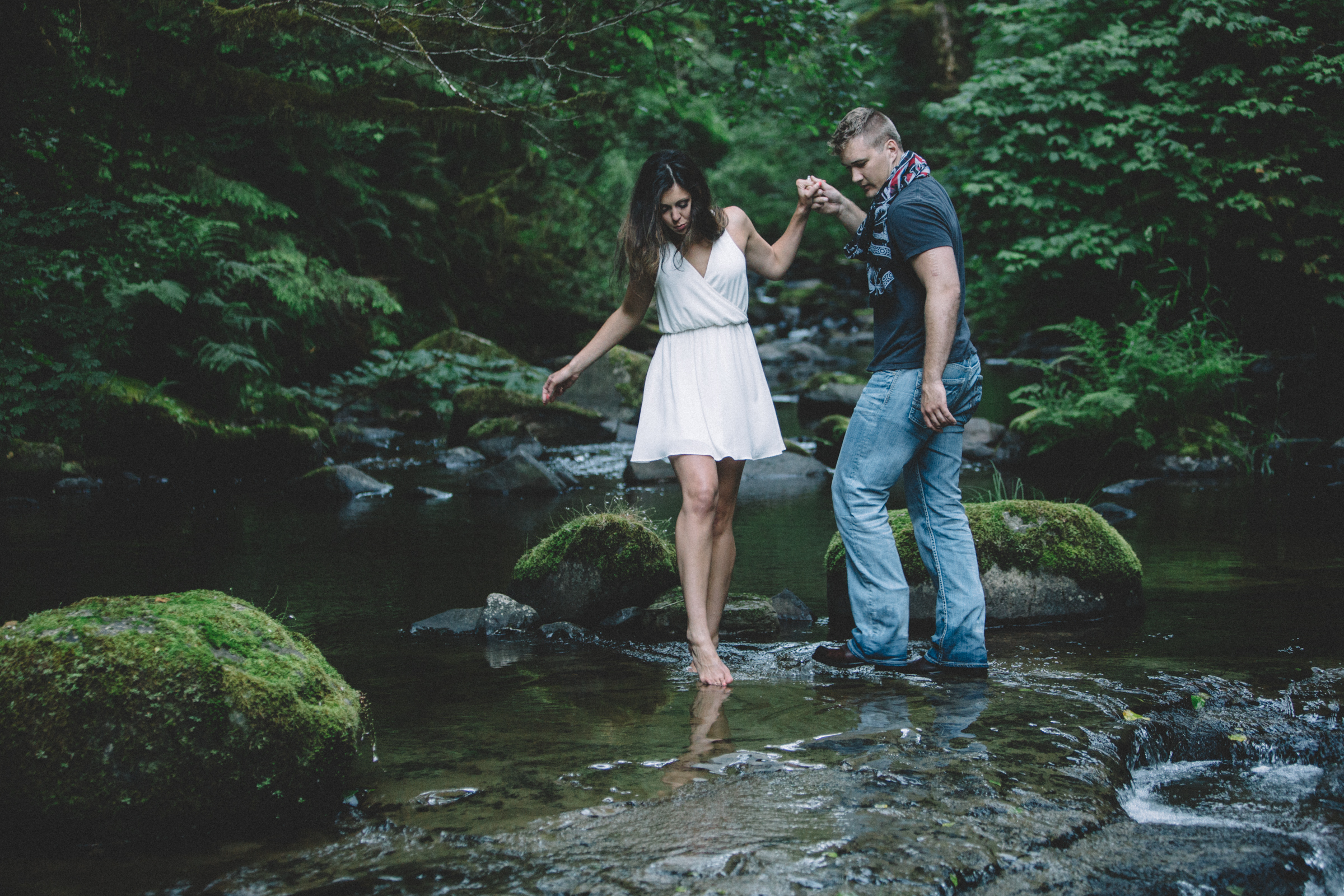 Sweet Creek Falls Oregon Engagement 
